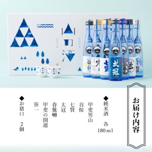 名山の水　山の酒　純米酒　飲み比べ7本セット [h056]
