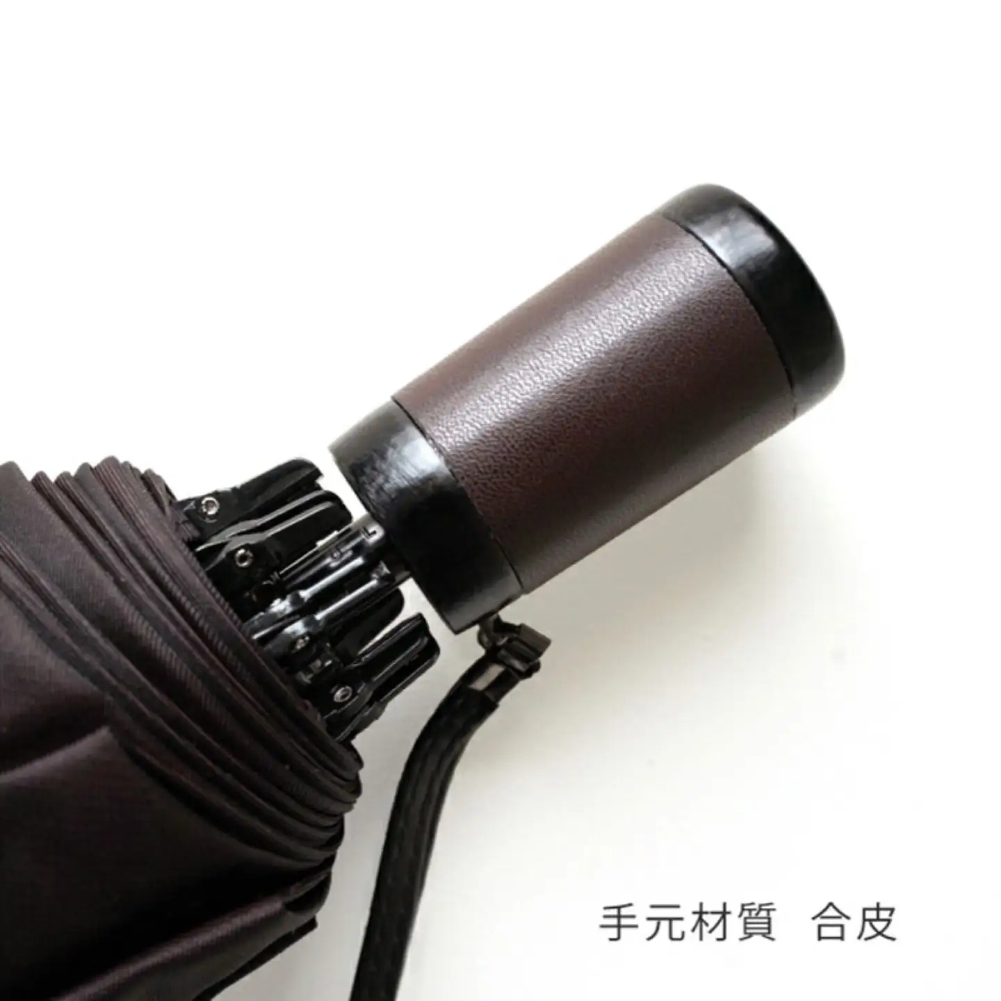 【槙田商店】紳士折たたみ傘　Tie Plain×Stripe　BROWN