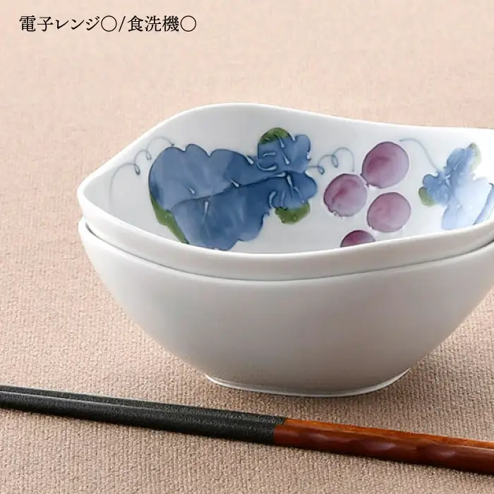 【波佐見焼】水引草・マスカット 正角 ボウル セット 食器 皿 【松幸陶芸】 [HB33] 波佐見焼
