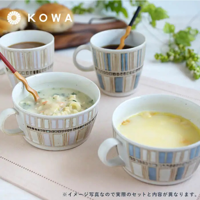 【波佐見焼】一誠陶器 タイルアート ペア スープ マグカップ スープカップ 食器 皿 【光和陶器】 [SC43]  波佐見焼