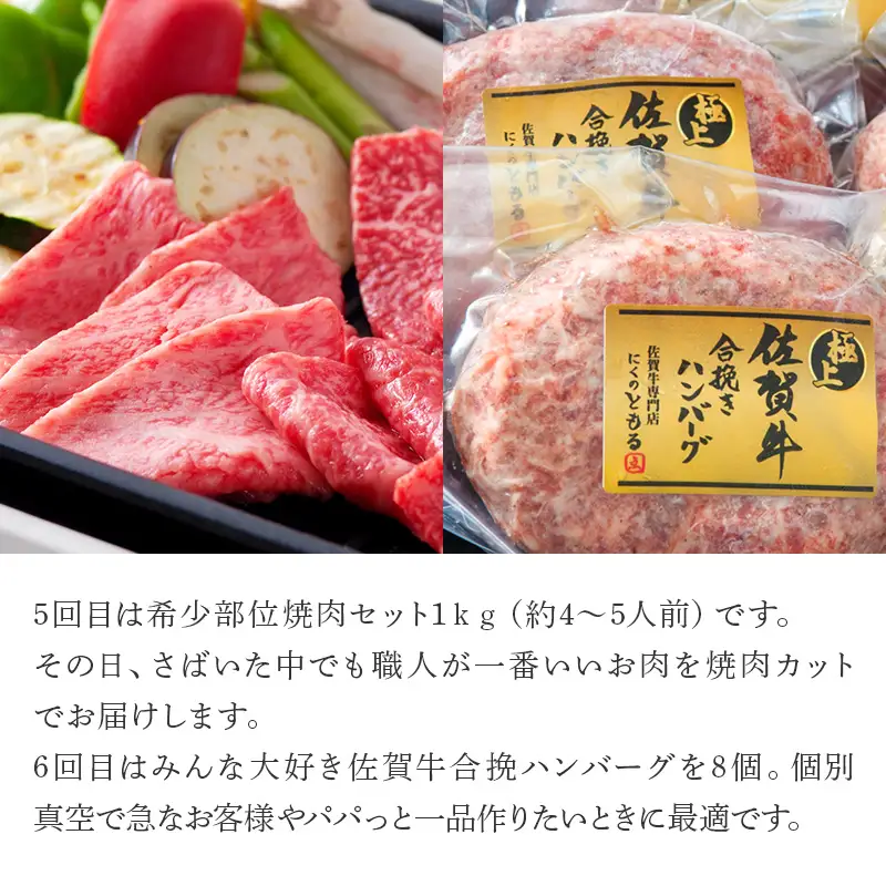 「定期便全6回」 佐賀牛 極-kiwami- 寄附翌月から発送