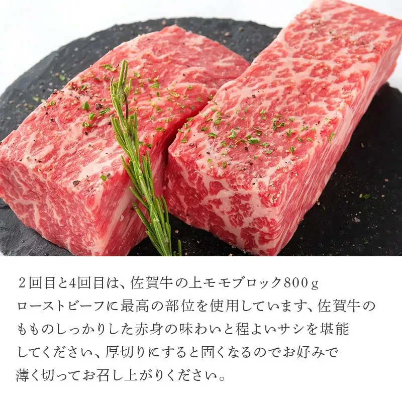 「定期便全6回」 佐賀牛 赤身づくし 寄附翌月から発送 (合計3kg)