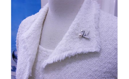 あこや真珠折り鶴タイニーピン アクセサリー 
