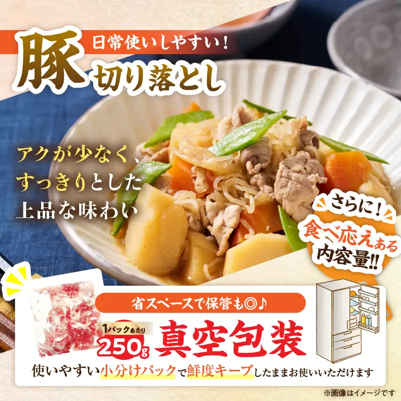 大人気 生冷凍 厳選 豚切り落とし 計3kg_C167-26-2W