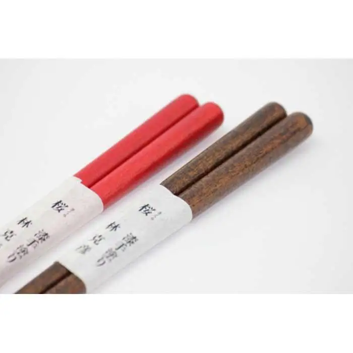 日展作家　紀州漆器伝統工芸士　林克彦作　夫婦箸　さくら（手塗りうるし）【NT6】