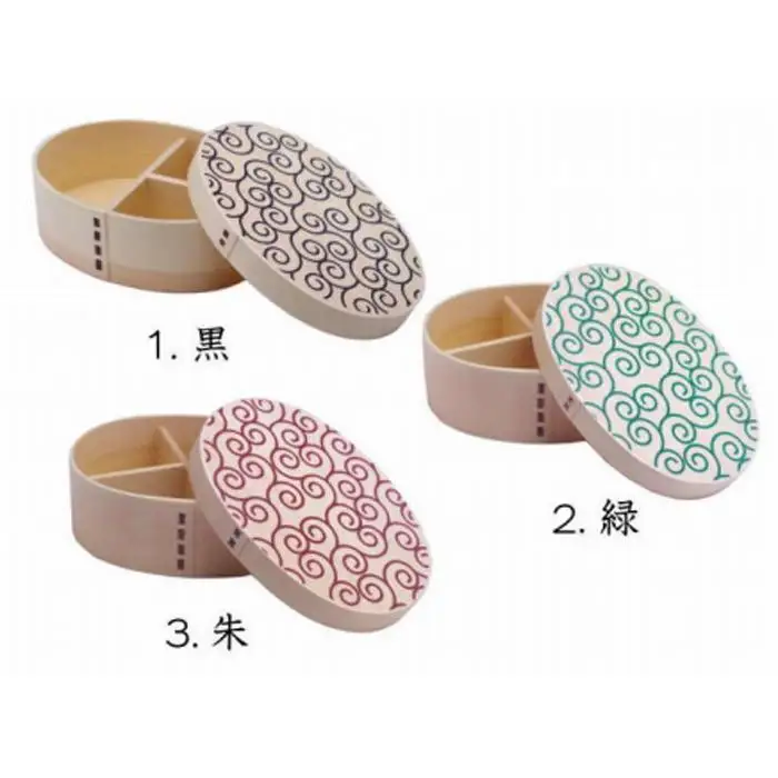 紀州漆器 曲げわっぱ まげわっぱ 弁当箱 白木唐草 赤［YS74］
