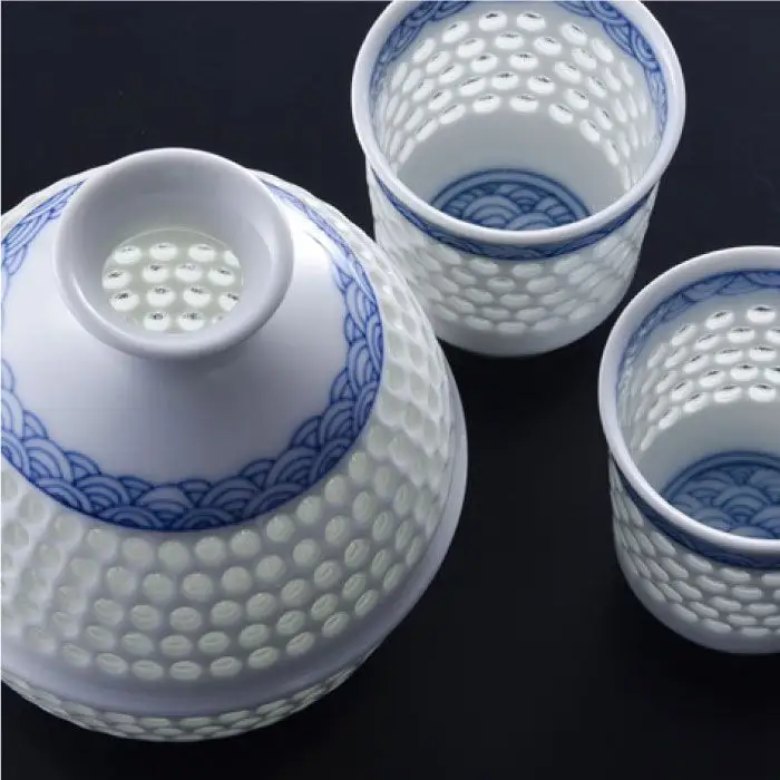 【波佐見焼】【特別な日に♪】水晶青海波 酒器 とっくり おちょこ セット 食器 皿 【丹心窯】 [AB02] 父の日 波佐見焼 食器