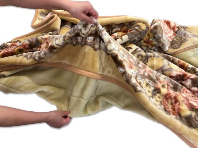 洗える マイヤー衿付合わせ毛布 シングルサイズ(約140×200cm) BSM-15 [1166]