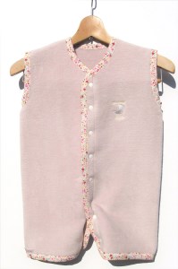 綿毛布スリーパー (Sサイズ) 2way仕様で暖か ベージュピンク×花柄｜ ベビー キッズ sleeper-s [2434]