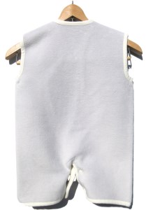 綿毛布スリーパー (Mサイズ) 2way仕様で暖か スカイグレー×ホワイト 毛布の町 (泉大津産)｜ ベビー キッズ sleeper-s [2442]