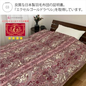 羽毛布団 シングル ポーランド産WDD93% 1.3kg入り ピンク 1枚 N-F-023SPI[1211]
