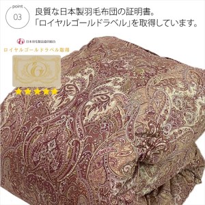羽毛布団 ダブルサイズ ハンガリー産WDD93% 1.8kg入り ピンク1枚 N-RV-2025DPI[1216]