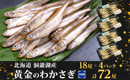 洞爺湖町産 黄金のわかさぎ 18尾×4P 計72尾 12月以降順次出荷 北海道産 ワカサギ わかさぎ 川魚 魚介類 産地直送 冷凍 お取り寄せ グルメ 料理 天ぷら フライ とうやマルシェ 北海道 洞爺湖町