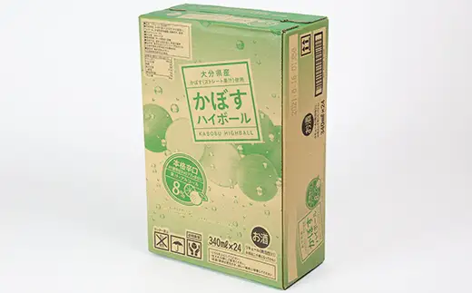 かぼす ハイボール 48本 本格 辛口 【阿部辰酒舗】 糖類 プリン体 ゼロ 0 アルコール8％ 果汁8% 九州 大分県 カボス ＜084-007＞