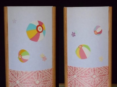 着物生地で作ったおしゃれな行灯（あんどん） カラフルな紙風船