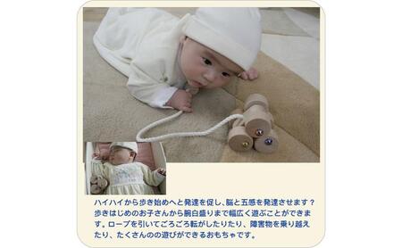 木のおもちゃ/六輪車（S) psc  車 日本製 赤ちゃん おもちゃ 3ヶ月 4ヶ月 5ヶ月 6ヶ月 7ヶ月 8ヶ月 9ヶ月 10ヶ月 おしゃれ 1歳 2歳 3歳 引き車 カタカタ プルトイ 誕生日ギフト 出産祝いにお薦め♪ 男の子＆女の子