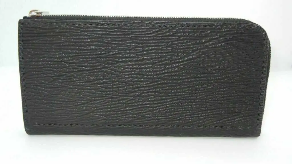 サメ革 L型ファスナー 長財布 /シック さいふ 財布 黒 ブラック 本格レザー 革財布 【革職人TOSHI】 [ATDZ006]