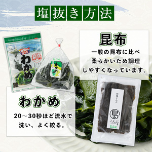 漁師が作った 野菜昆布と湯通し塩蔵わかめセット(計1.1kg)【菊栄丸水産】kiku-7166