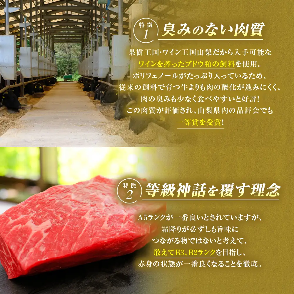 JAS認証 甲州ワインビーフ 赤身 サイコロステーキ 1kg ステーキ用赤身 肉