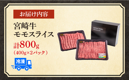 宮崎牛 モモ スライス 400g×2セット 合計800g 赤身 しゃぶしゃぶ 霜降り