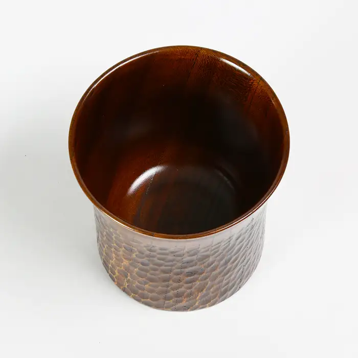 木工房矢吹のケヤキのフリーカップ（彫刻入り）＜085-008＞