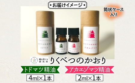 トドマツ精油＆アカエゾマツ精油セット アロマ 油 お風呂 入浴  足湯リフレッシュ 森 大地 癒し 緑 リラックス 目覚め 集中 気分 集中力 清爽感 アロマディフューザー バスタイム ストレス すっきり スッキリ 種を育てる研究所 北海道 陸別町