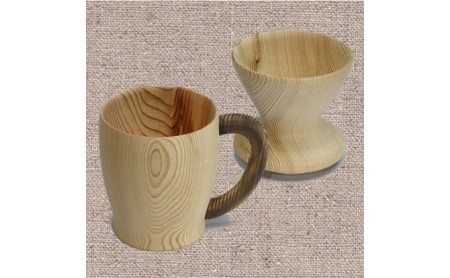 コーヒーカップセット 木製ドリッパー 桑・杉の木 コーヒーカップセット 桑の木