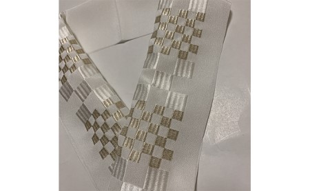 半衿　市松柄　シルバー　刺繍 和装 民芸品 工芸品 伝統技術 篠原縫製