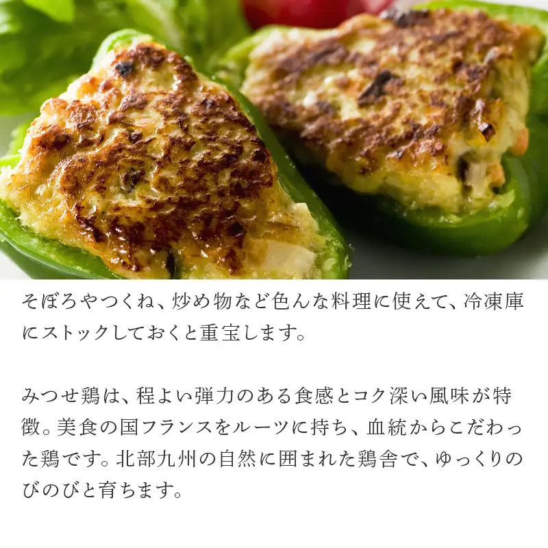 「全6回定期便」みつせ鶏ミンチ(バラ凍結)200g×7袋(合計1.4kg) 寄附翌月から発送 ハンバーグ
