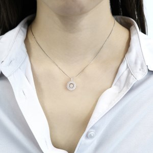 ダンシングストーンダイヤペンダント(ネックレス)【Brilliance】プラチナ・0.15ct　人気№1　FTW-0091