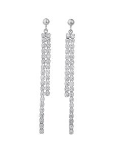 テニスチェーンピアス【flow thread】 プラチナ・0.80ct　TE-1049