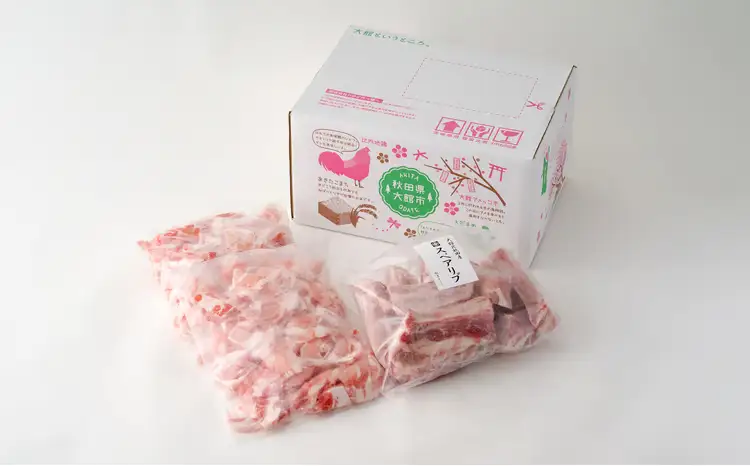 おすすめセット～その弐～（大館北秋田産豚肉切り落とし＆骨付きポークスペアリブ）　75P2154【 割烹きらく】
