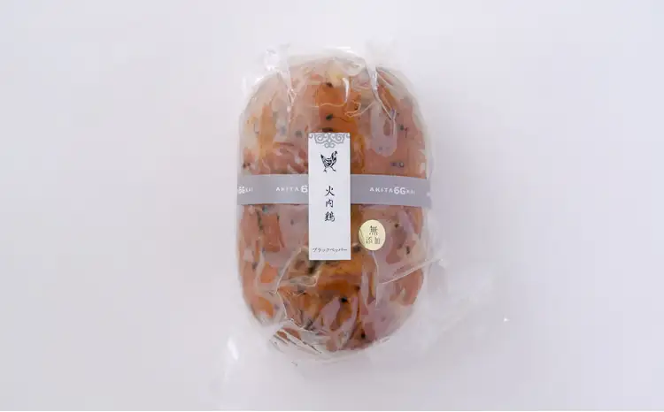 比内地鶏無添加ブロックハム500g2本セット(杉箱入り)【あきた六次会】