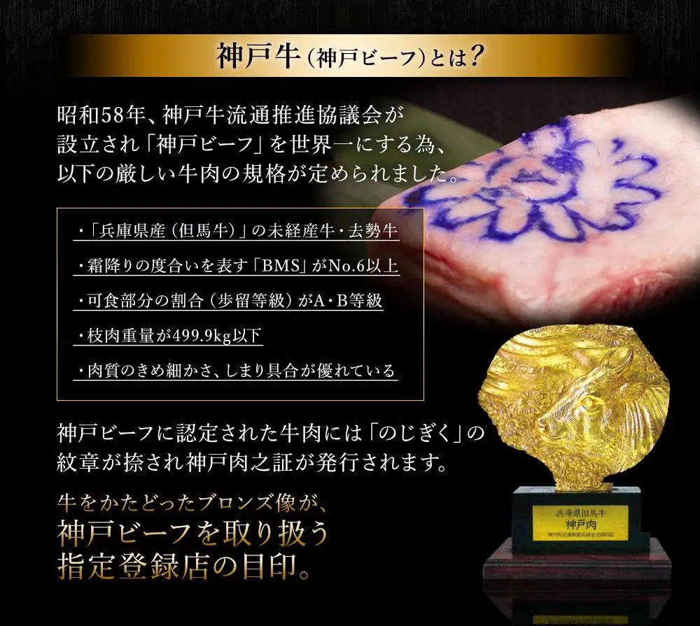 A5等級神戸牛（神戸ビーフ）おまかせ焼肉セット 500g 焼肉