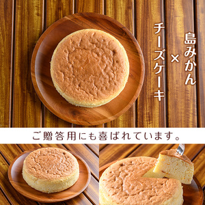 鹿児島県産島みかん使用 チーズケーキ(1ホール・直径15cm)【欧風菓子コロンブス】coron-7015