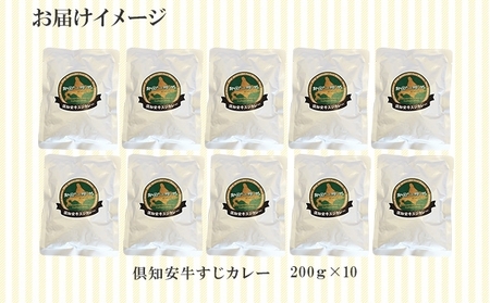 倶知安 牛すじカレー 北海道 計10個 中辛 レトルト食品 加工品 牛すじ 牛肉 野菜 じゃがいも お取り寄せ グルメ スパイシー スパイス【お肉・牛肉・加工食品】 