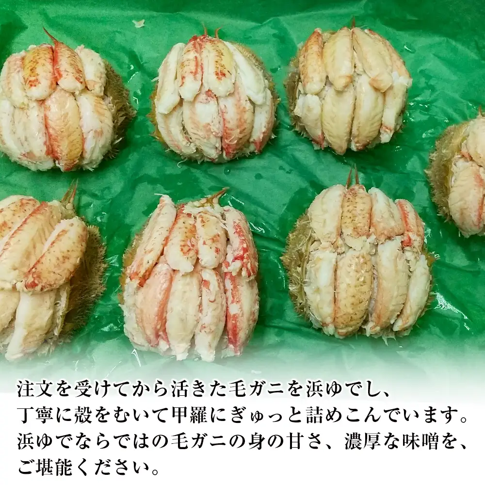 【浜ゆで】北海道産毛ガニ甲羅盛り1個（220g前後1個） AS190