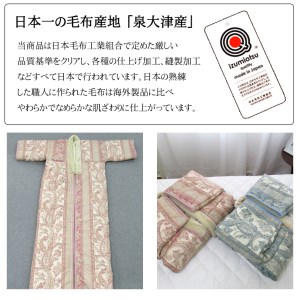 泉大津市産 遠赤わた入り マイヤー毛布夜着 200cm丈 ピンク 1枚 9372PI [2091]