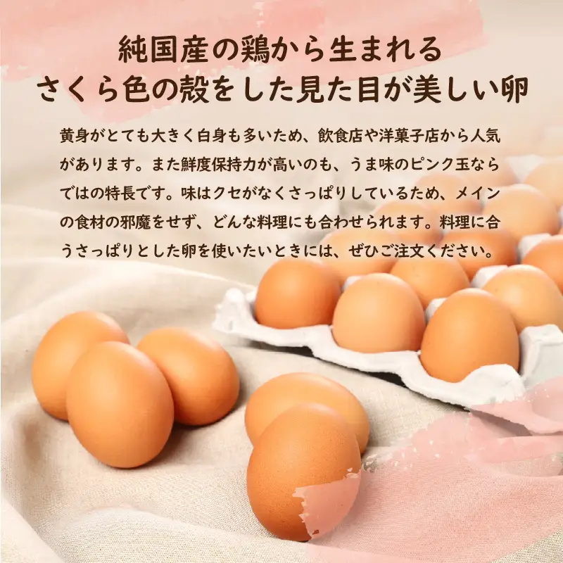 ”忍野の卵”旨味のピンク玉50個 ※割れ保証含む 卵