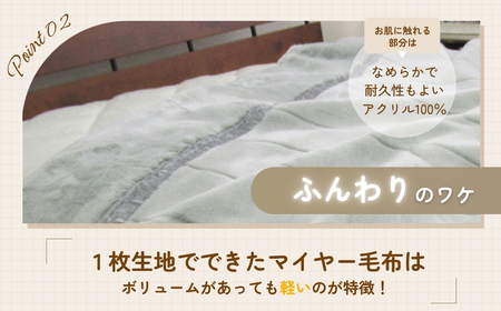 日本製 アクリル マイヤー毛布 シングル グレー 1枚 (新合繊合わせ毛布) N-M-9911 | 毛布 [1558]