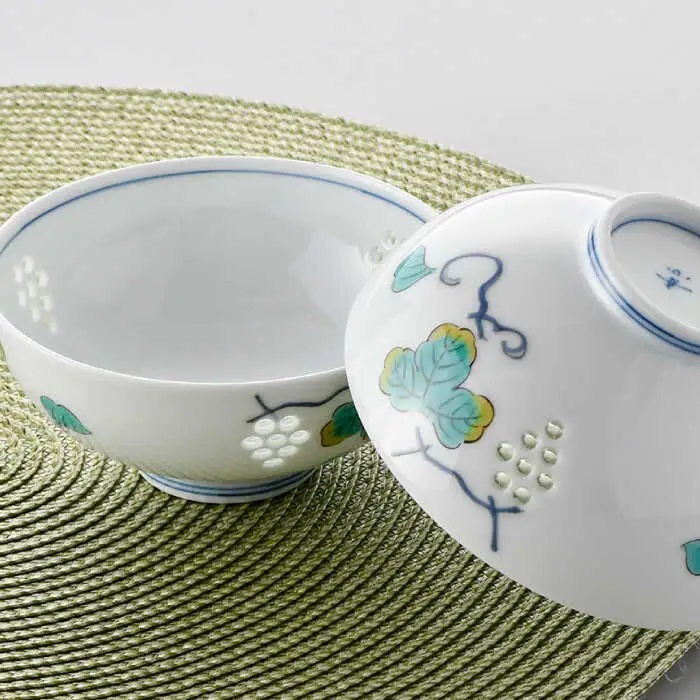 【波佐見焼】水晶ぶどう 睦揃い 茶碗 湯呑 セット 食器 皿 【丹心窯】 [AB32]  波佐見焼