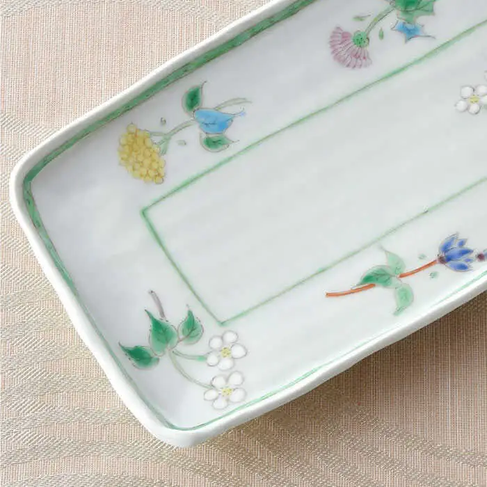【波佐見焼】小花紋 長角皿 プレート 食器 皿 【藍水】 [GB28]  波佐見焼