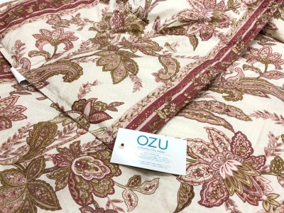 OZU ホワイトダックダウン50%入り ウォッシャブル羽毛ハーフケット 約100×150cm OZF-45 ピンク色 [1601]
