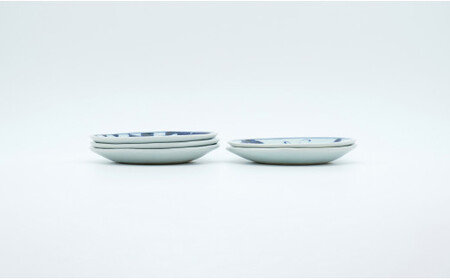 【その日の気分でえらべる♪】 手描き 取り皿 5枚セット 13cm 有田焼 染付 【山口洋一工房】 お菓子皿 和菓子皿 絵変り 手びねり dh001