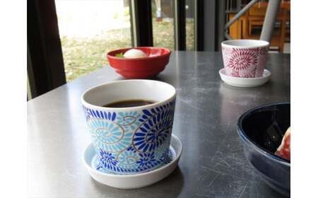 ARITA PORCELAIN LAB (アリタポーセリンラボ) JB蛸唐草&格子丸紋 蕎麦猪口&薬味皿ペアセット 有田焼 そば猪口 そばちょこ 豆皿 cg014