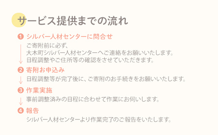 ふるさとの家ピカピカお手入れサービス （14時間相当）シルバー人材 玄関 庭 清掃 手入れ作業 大木町 公益社団法人大木町シルバー人材センター AD03
