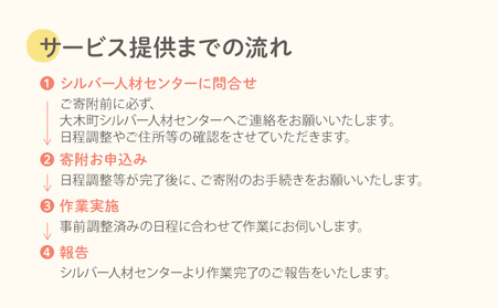 親孝行しっかり代行サービス （14時間程度）シルバー人材 食事 支度 掃除 洗濯 ゴミ出し 布団干し 買い物 庭 水やり 草むしり 通院介助 軽介護 大木町 公益社団法人大木町シルバー人材センター AD04
