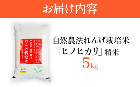 米 白米 ヒノヒカリ 精米 れんげ栽培米 自然農法れんげ栽培米「ヒノヒカリ」（精米・ 5kg）5kg 【2026年10月中旬より順次発送予定】れんげ草 れんげ栽培 有機肥料 有機栽培米 SDGs 環境 予約 国産 福岡県産 福岡県 大木町 中島農産 BI01