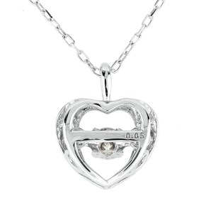ダンシングストーンダイヤペンダント(ネックレス)【petit mine】10金ホワイトゴールド・0.05ct　D10-0016