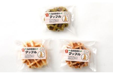 白木牧場 特別 牛乳 を使用した ワッフル ×10個 （ プレーン 、 抹茶 、 チョコ ） 